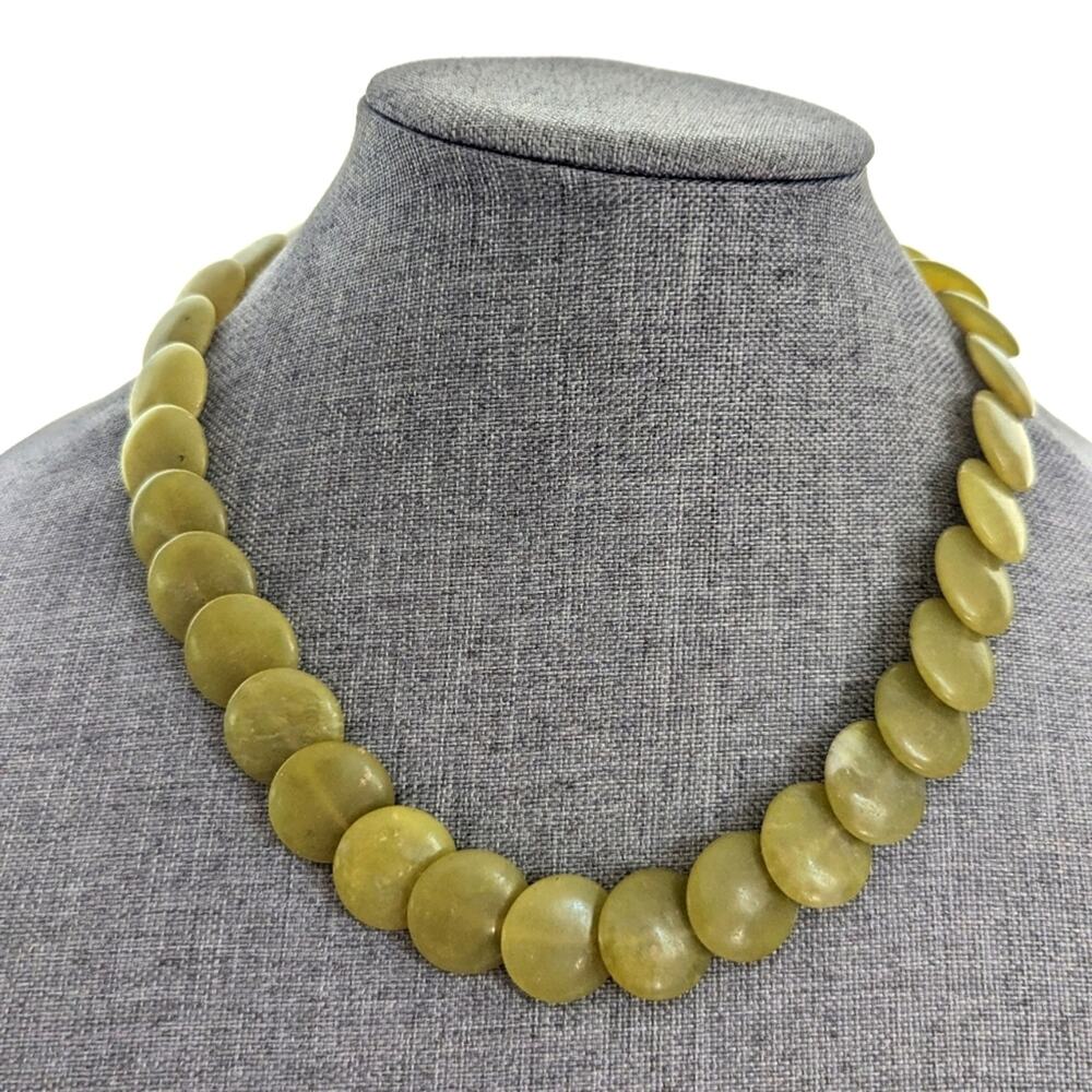 J.C. Walsh & Sons Connemara Irish Green Marble Sterling Silver Clasp Necklace